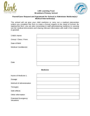 Parent Carer Request And Agreement For Doc Template Pdffiller