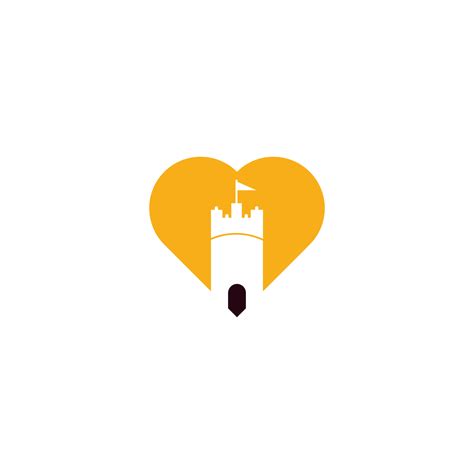 Castle heart shape concept logo design concept vector. Castle Tower ...