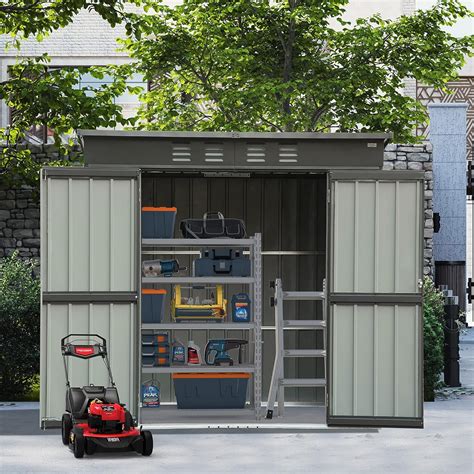 Domi Outdoor Storage Shed X Metal Sheds Tool Storage Slope Roof