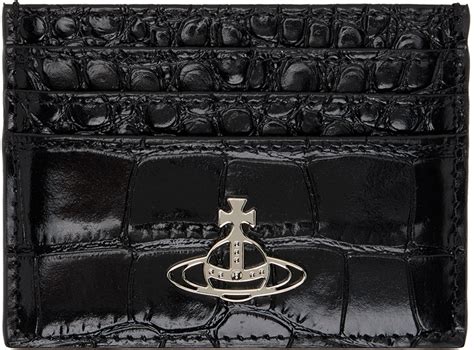 Vivienne Westwood Black Crocodile Card Holder Ssense