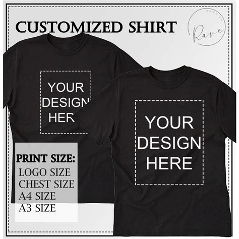 Customized Personalized Tshirt Own Design Logo To A3 Size Front Only