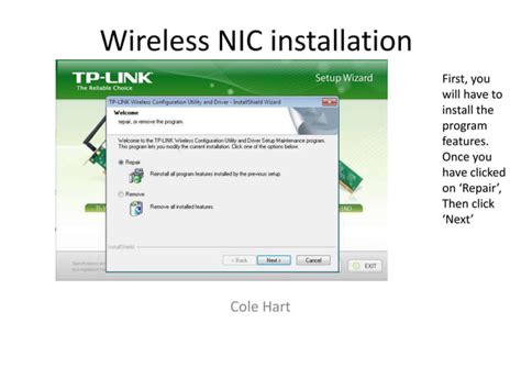 WIRELESS NIC INSTALL | PPT