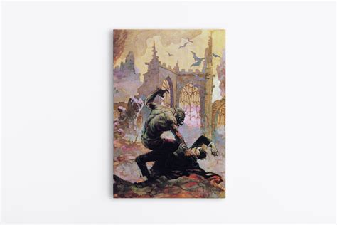 Dracula Meets The Wolfman Mini Wrap Around Canvas Art Frazetta Art Museum