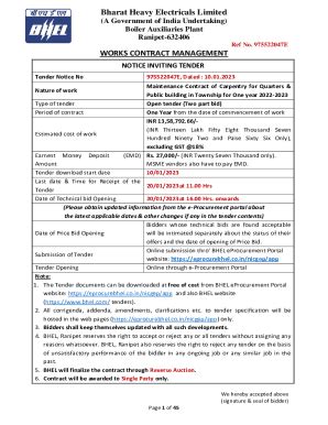 Fillable Online Sealed Tenders Are Invited For The Following Work Fax