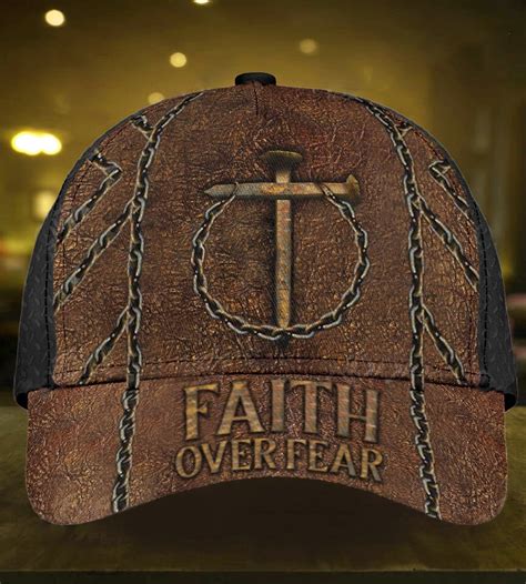 Faith Over Fear Hat Old Vintage Men Christian Hats Gifts For Husband ...