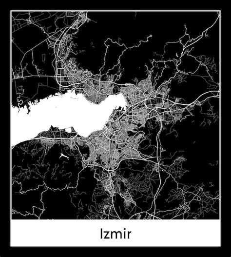 Premium Vector Minimal City Map Of Izmir Turkey Asia