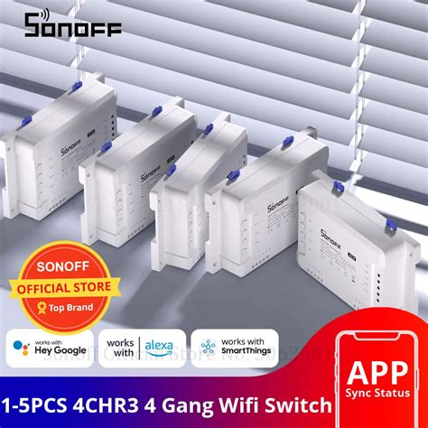 1 5 Adet Sonoff 4CHR3 10A Gang Wifi Ak Ll Anahtar 4 Gang D Rt Kanal