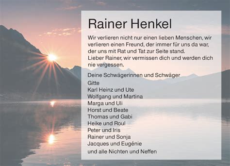 Traueranzeigen Von Rainer Henkel Vrm Trauer De