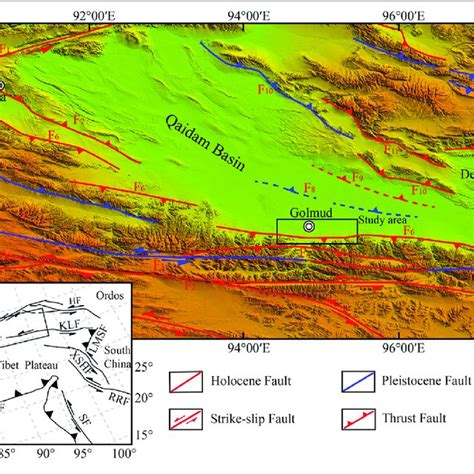 Active Tectonics Of The Qaidam Basin And Surrounding Area A Inset