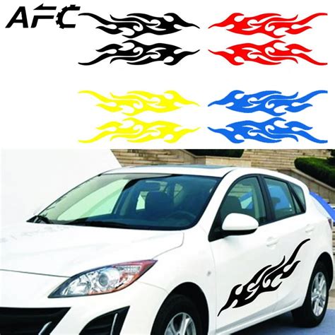 2pcs Universal Flame Car Sticker Decal Decor Mural Vinyl Covers Auto