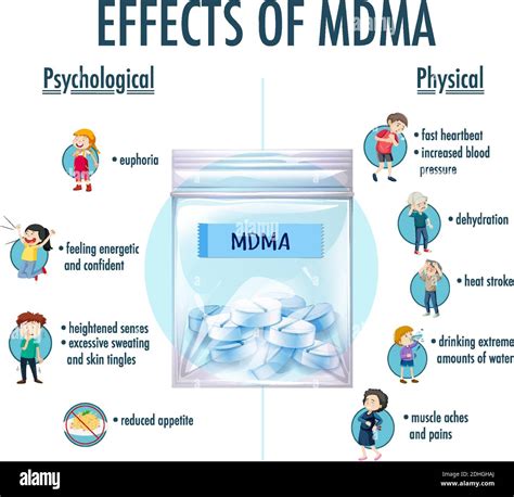 Efectos De La Ilustración Infográfica De Mdma éxtasis Imagen Vector De