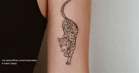 Micro Realistic Style Leopard Tattoo Done On The Bicep