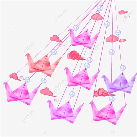 Origami Crane Hd Transparent Watercolor Thousand Paper Cranes Origami