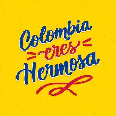 Letras de frases colombianas desenhadas à mão Vetor Premium