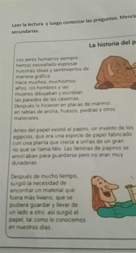 Leer La Lectura Y Luego Contestar Las Preguntas Mencionar Cu L Es La