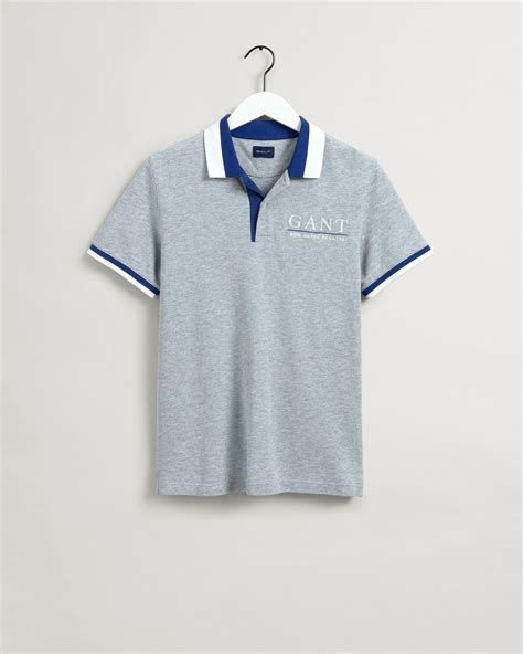 Gant Erkek Gri Regular Fit Logolu Polo L Pamuk Light Grey