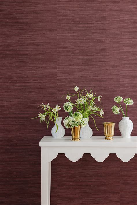 SSS6009 - Aubergine Classic Faux Grasscloth Peel and Stick Wallpaper ...