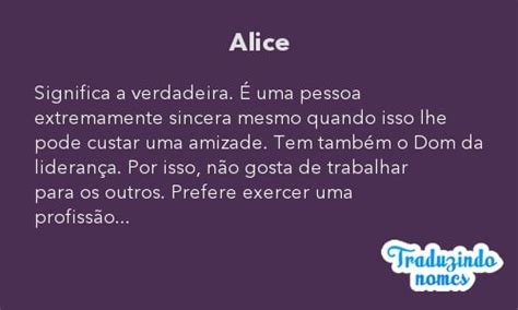 Significado Do Nome Alice Detalhes E Origem Do Nome Alice Nomes