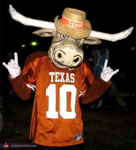 The Texas Longhorn Bevo Mascot Costume | Texas longhorns, Halloween ...