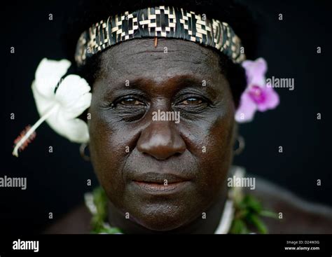 Woman From Autonomous Region Of Bougainville In Traditional Clothes