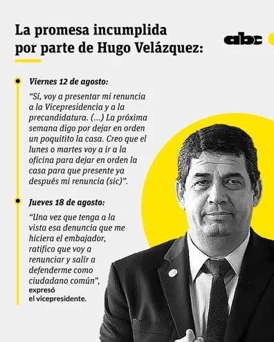 Hugo Vel Zquez Y Su Significativo Cambio De Postura Pol Tica Abc