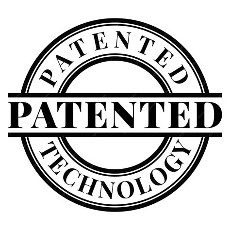 Premium Vector | Dark Grey Patented Technology stamp sticker vector
