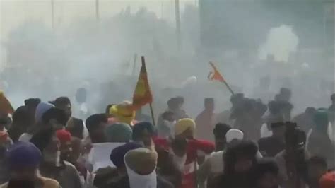 Tear Gas Fired To Disperse Protesting Farmers At Haryana S Shambhu