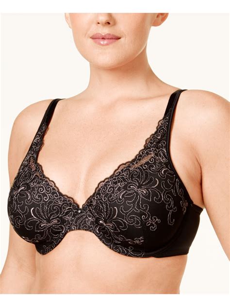 Playtex Intimates Black Extra Side And Back Support Fuller Cups Low Cut Neckline Full Coverage