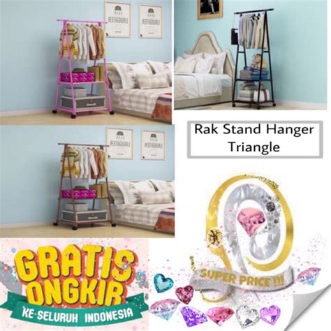 Jual Rak Stand Hanger Triangle Rak Berdiri Segitiga Rak Gantungan