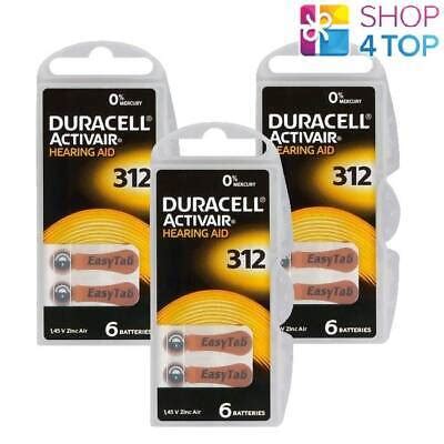 Duracell Activair Size 312 Hearing Aid Batteries 1 45V Zinc Air NEW EBay