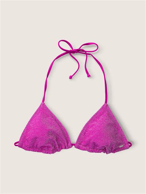 Işıltılı Üçgen Bikini Üstü