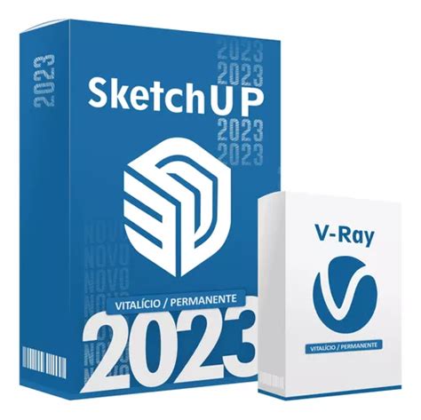 Sketchup Pro 2023 Licença Vitalícia Sketchup V ray 6 à venda em