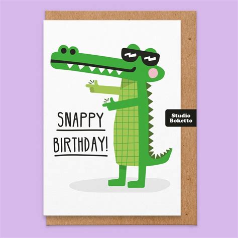 Crocodile Birthday Card Snappy Birthday Prints With Personality