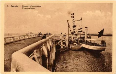 Cpa Ak Ostende Bateaux D Excursion Pleasure Boats Ships Eur