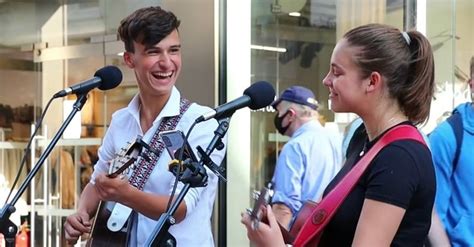 Young Street Buskers Sing 'Unchained Melody' Duet - Inspirational Videos