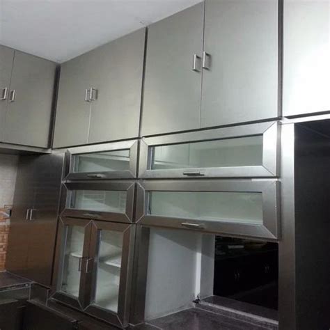 aluminium aluminum modular kitchen cabinet wall mounted  sq ft