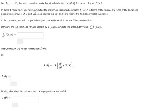 Solved Let X1 Xn Be N Iid Random Variables With Chegg