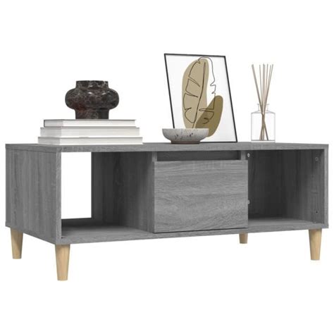 Zhu Table Basse Sonoma Gris X X Cm Bois D Ing Nierie A