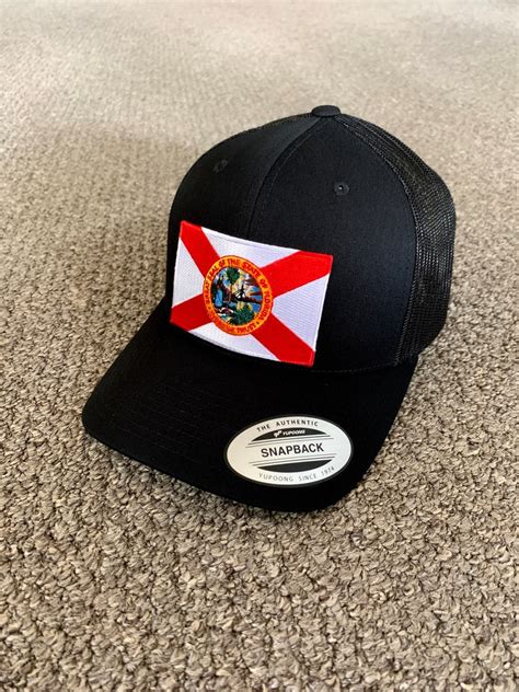 Florida Flag Trucker Hat Snapback Mesh Cap Individually Etsy