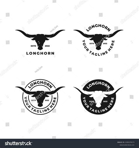 Longhorn Logo Set Design Vector Stock Vector (Royalty Free) 2185279173 | Shutterstock