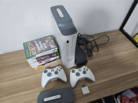 Microsoft Xbox 360 White Console Includes X2 20 Gb Hdd And 9 Games Ebay