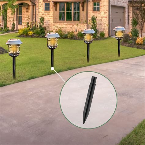 Garenas 8pcs Ground Plug Lights Stakes Ground Light Solar Garden Replacement Lamp Plugyardblack