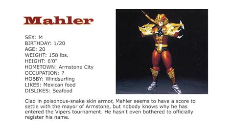 Fighting Vipers Mahler Profile Youtube