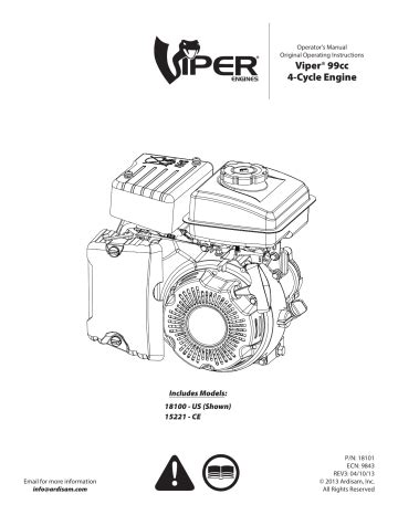 Earthquake 26750 VECTOR COMPACT TILLER Engine Manual | Manualzz