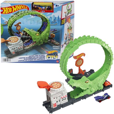 Игровой набор Hot Wheels Gator Loop Pizza Place трек с игрушечной машинкой Гаражный набор