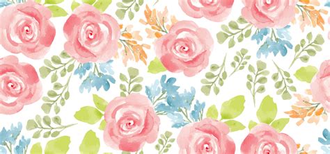 Floral Watercolor Seamless Pattern With Rose Pastel Color Background ...