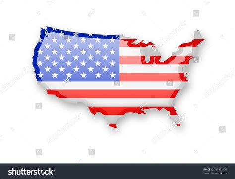 Us Flag Form Country Outline On Stock Vector (Royalty Free) 761372137 ...