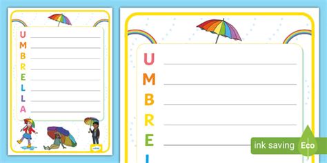 Umbrella Acrostic Poem Template Professor Feito Twinkl