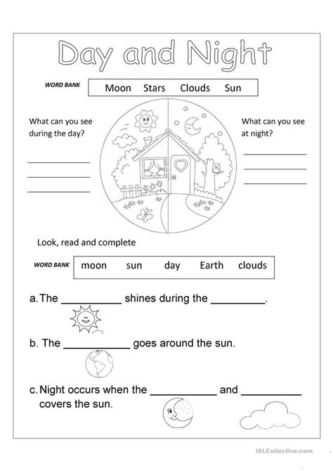 Day Night Worksheets