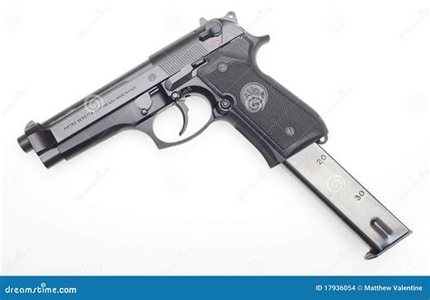 Handgun With Extended Magazine Editorial Stock Image - Image of weapon ...